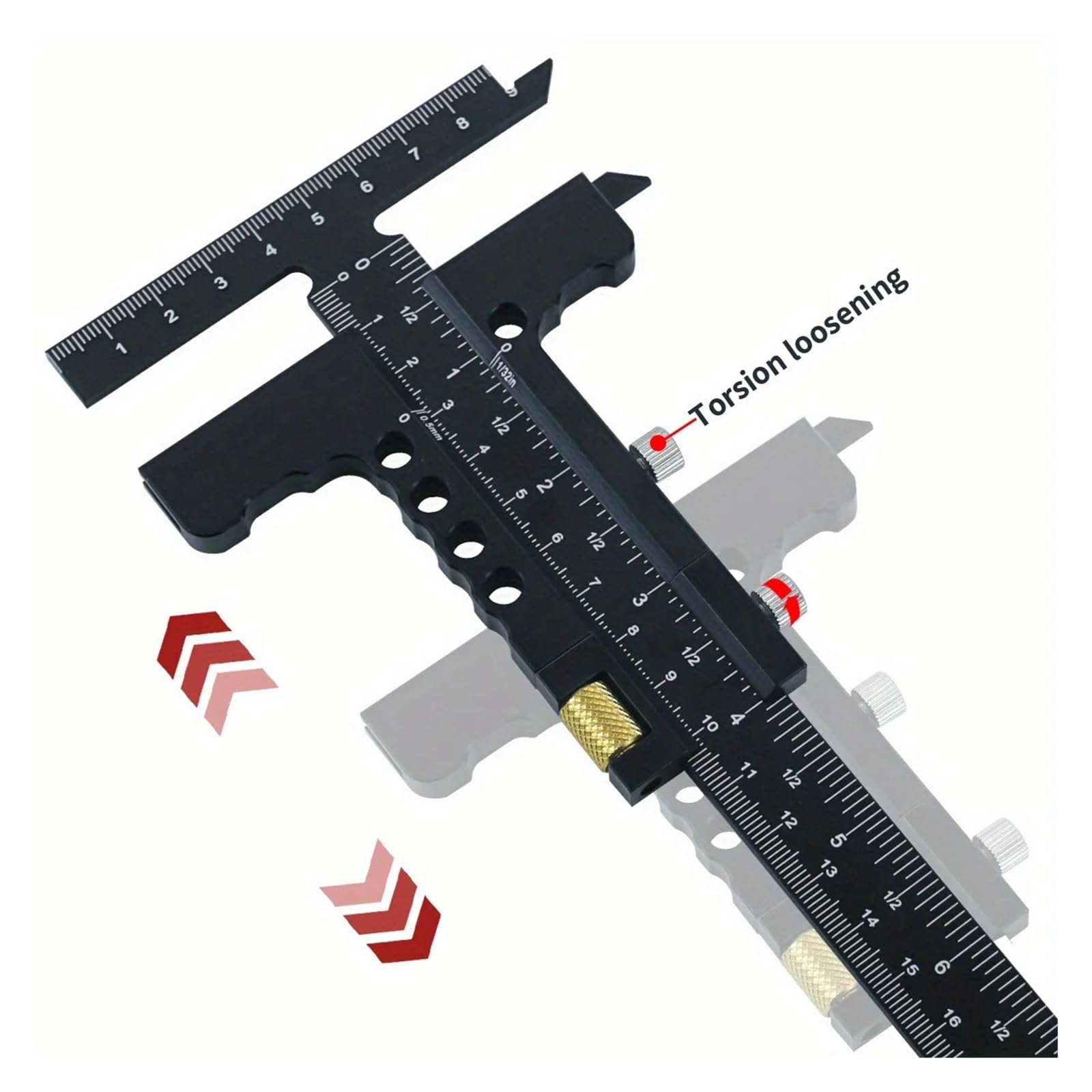 escuadra (herramienta de carpintero) Calibre de trazado for carpintería, calibre de marcado deslizante de aleación de aluminio, herramienta de regla de marco de marcado de medición de trazado cuadrado