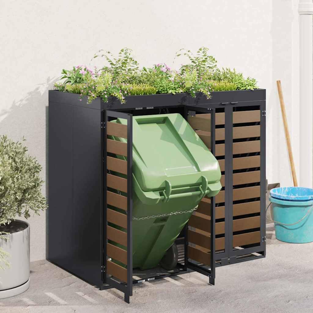 Almacenamiento de Cubos Wheelie para 3 Cubos Antracita Acero,Casa y jardín,Productos del hogar,Accesorios para contenedores de residuos,Soportes para contenedores de residuos,49.9kg-3394773