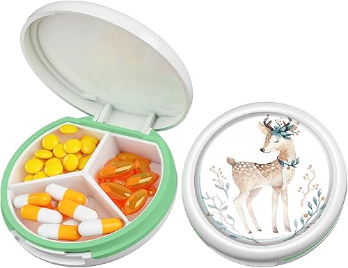 Miniatura 28 de Serfeymi - Pastillero pequeño con 3 compartimentos, pastillero portátil para bolso o bolsillo, estuche compacto y mini para viajes - Adecuado
