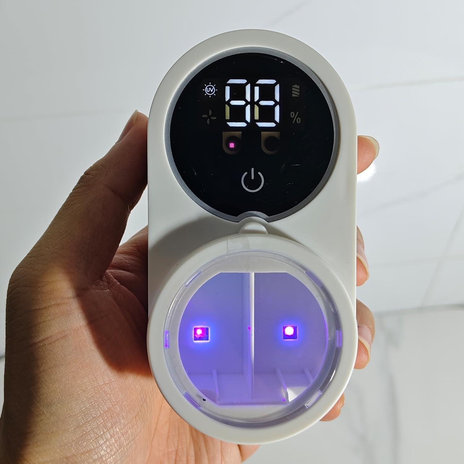 Wall-Mounted Toothbrush Holder for Bathrooms, Auto-Sensing Cover, Cleaner, Air-Drying Function, Rechargeable, with Led Smart Screen, Suitable for Electric and Manual Toothbrushes