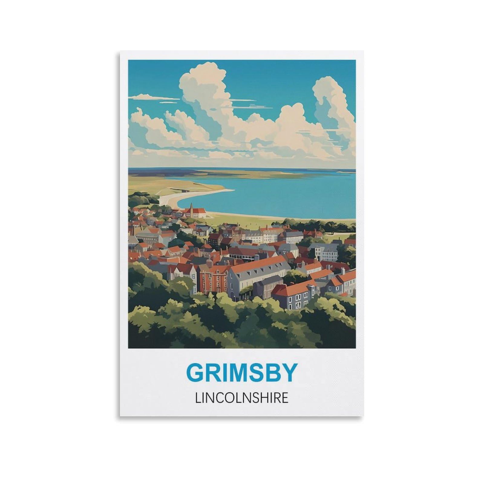 Vintage Metal Tin Signs Grimsby Lincolnshire Metal Plaques Man Cave Vintage Wall Accessories Metal Tin Signs for Home Kitchen Club Bar Decorations 15x30CM