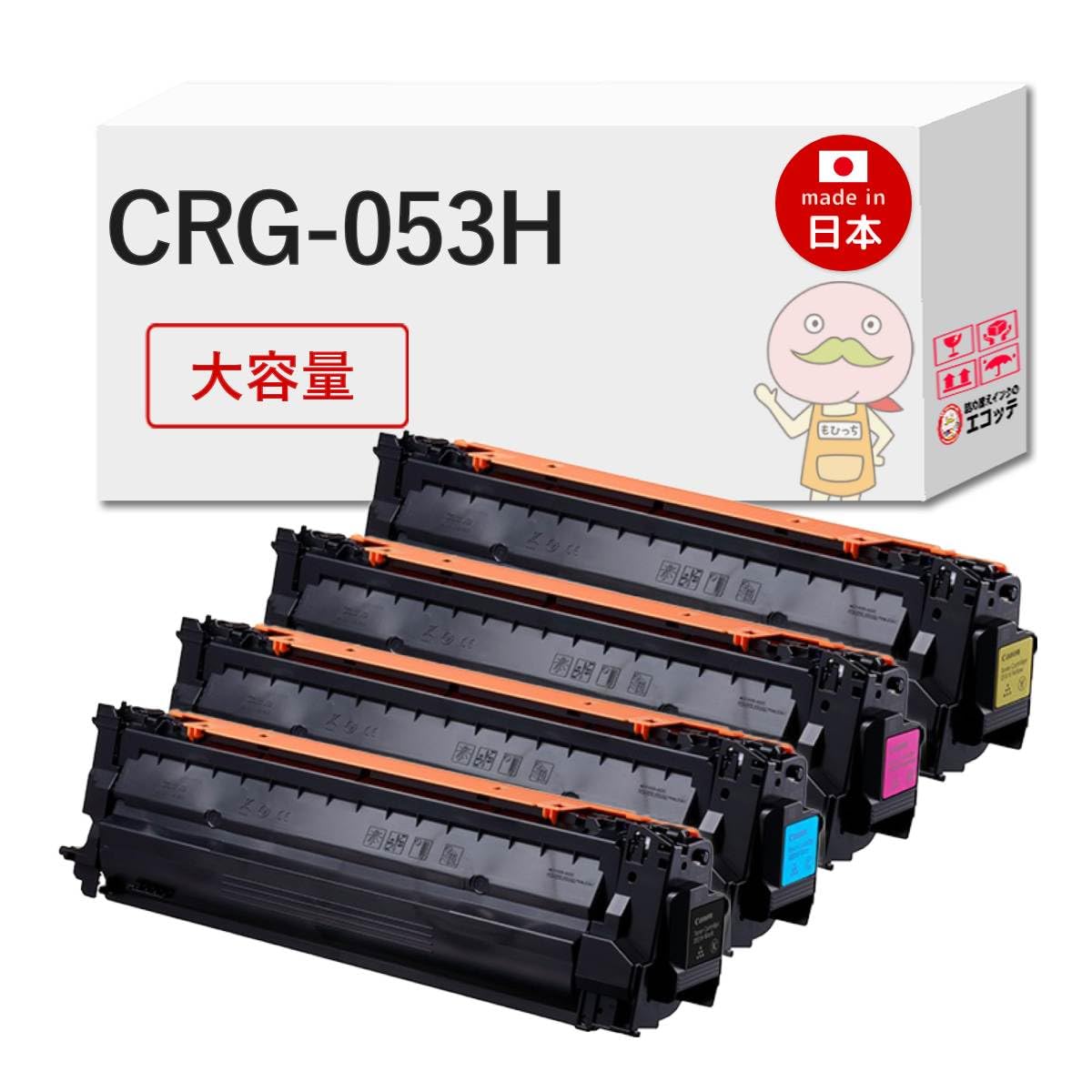 Amazon.co.jp: EcoTe CRG-053H Recycled Toner for Canon (C/M/Y/BK