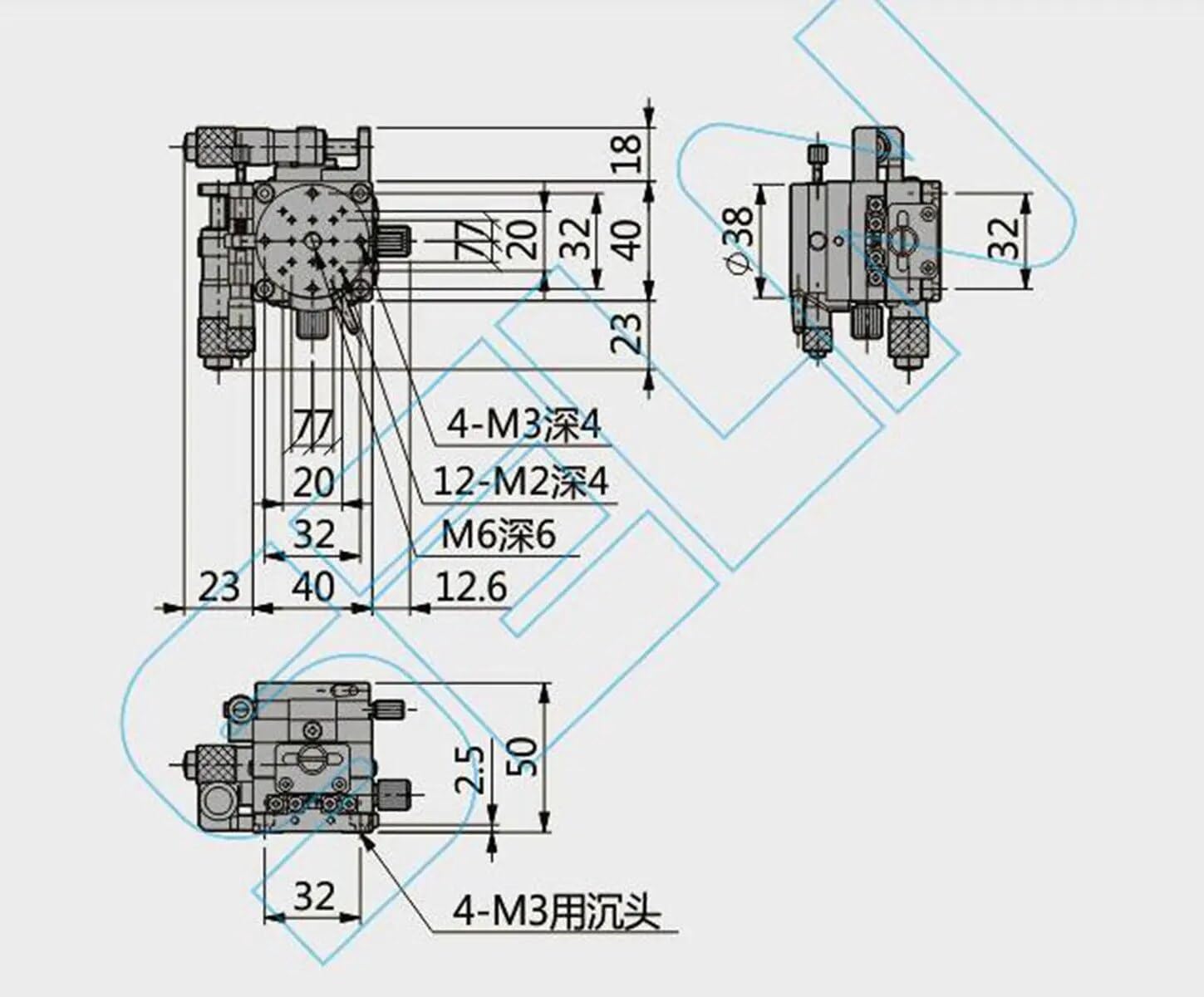 Tool Part for XYR Linear/Rotation(Rotary) Stage 40X40mm Inse Ble Cross-Roller Bearing for Automation Printing Equipment