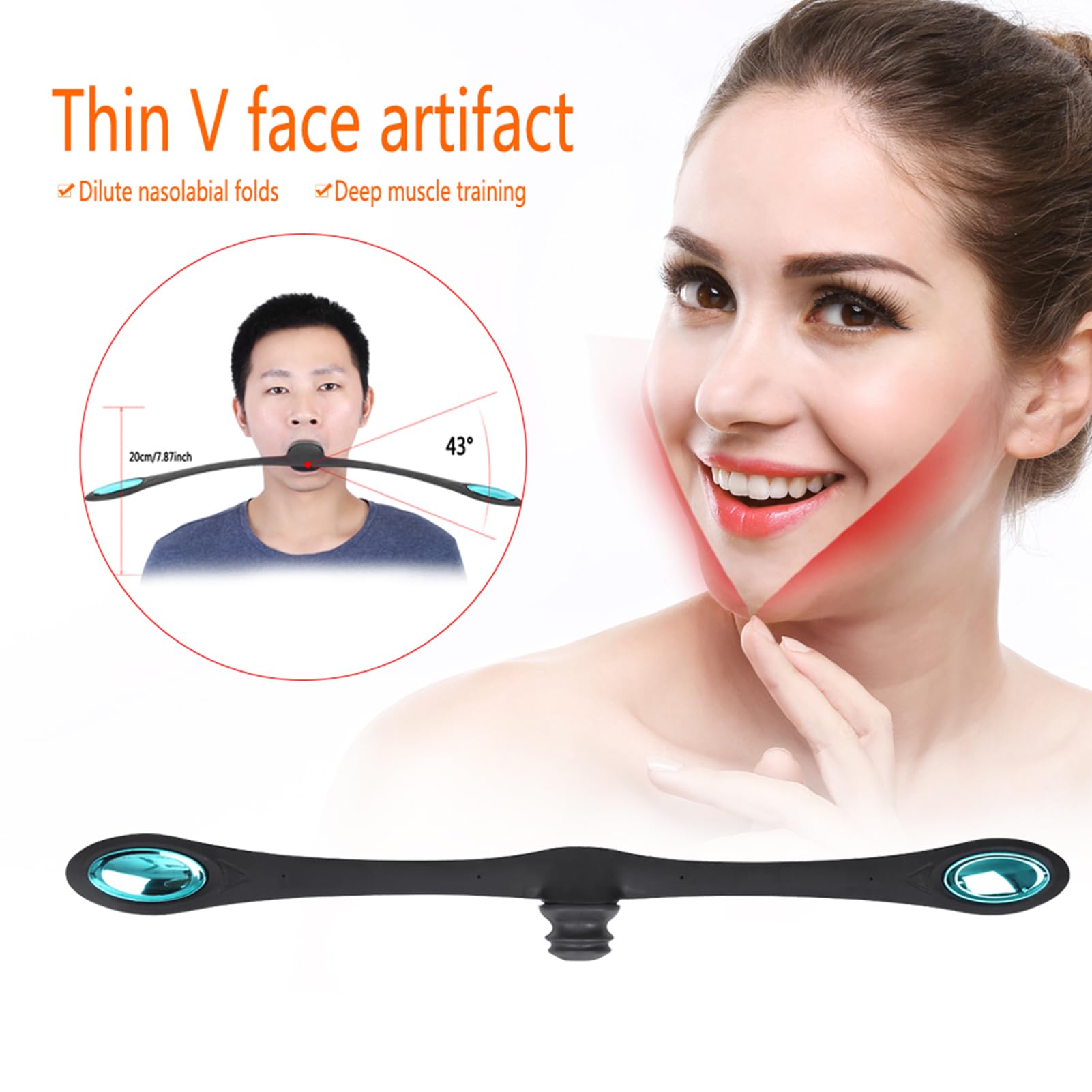 Luocute Gesichtstrainer, Vibrationstrainingsgerät mit 3 Ausgleichsgewichten Zur Hautstraffung und Anti-Falten, Doppelkinn-Reduzierer, Toner für Frauen und Männer (BLACK)