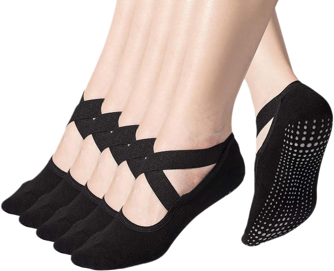 Toes&Feet Women's Padded Cushioned Non-Slip Anti-Slip Grips Yoga Pilates Ballet Barre PiYo Socks