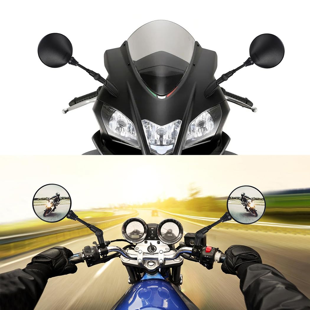 YIXUND Set di specchietti universali per moto,2 morsetti per manubrio da 22 mm,M10 (7/8''),2 filettatura destra M10,2 filettatura destra M8,1 filettatura sinistra M10,1 filettatura sinistra M8,per