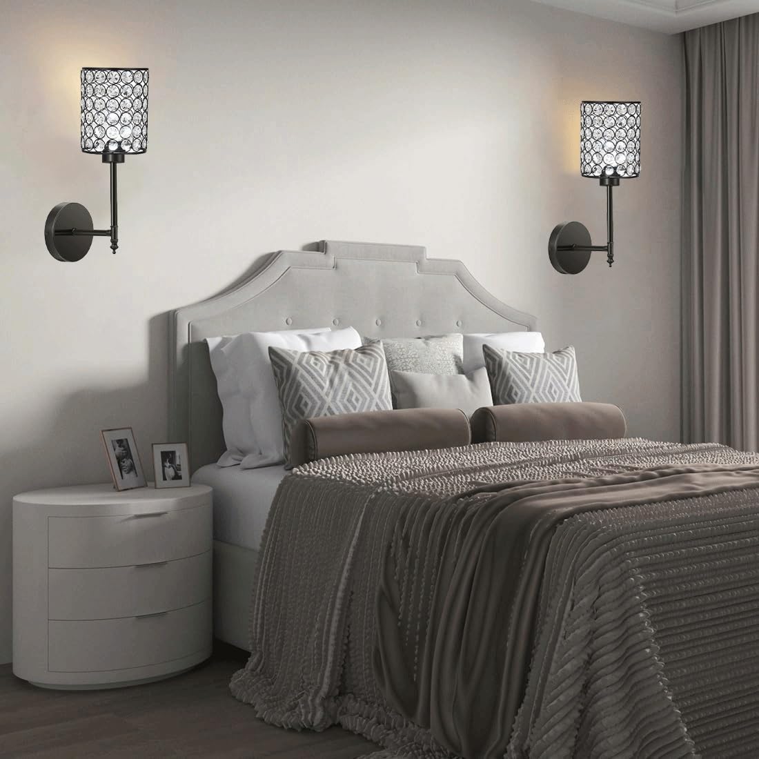 Lampada da Parete Ricaricabile in Cristallo, Set di 2 Applique a Batteria, luci Senza Fili con Telecomando, Applique Decorative Senza Fili per Bagno, Camera da Letto, Soggiorno 15