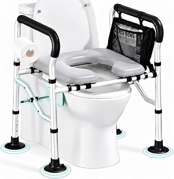 Raised Toilet Seat with Handles for Seniors