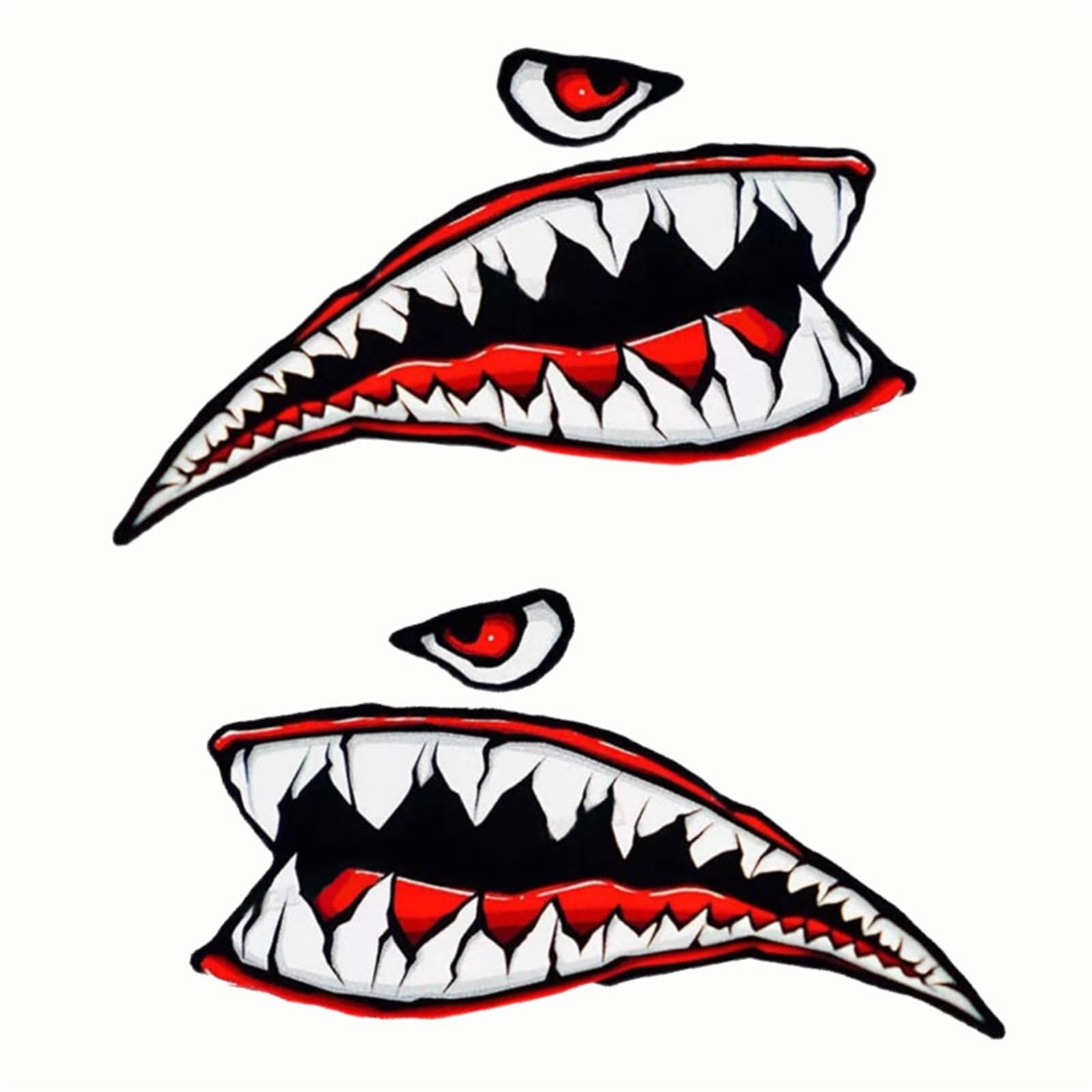 HAfgDJ Classic Shark Mouth Reflective Waterproof Stickers Decals for Motorcycle Fuel Tank Car Electric Vehicle