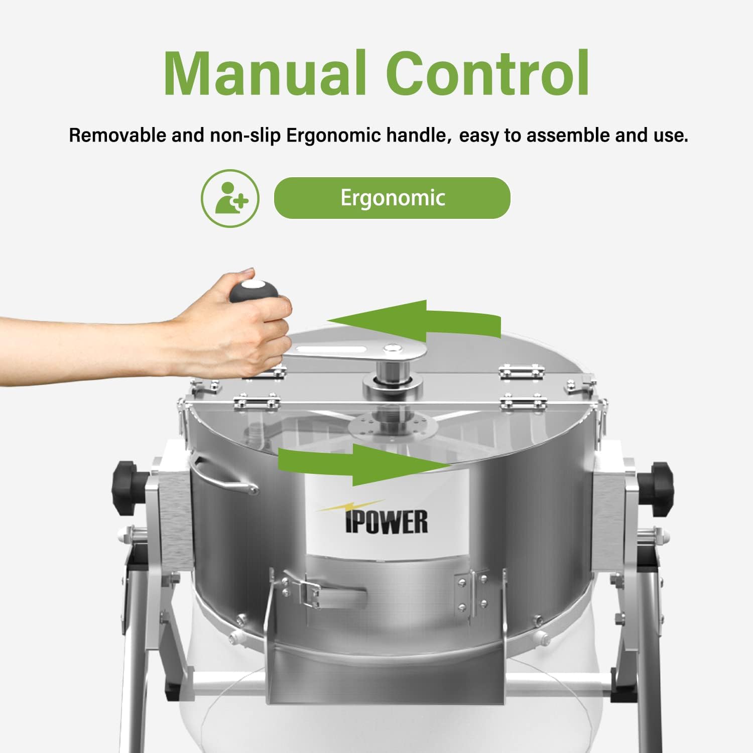 iPower Laubschneidemaschine mit scharfer Edelstahlklinge, automatisches Schleudern, Trocken-, Nass-Reaper-Schüssel für Pflanzenknospen und Blumen, 40,6 cm, motorisiert, silberfarben