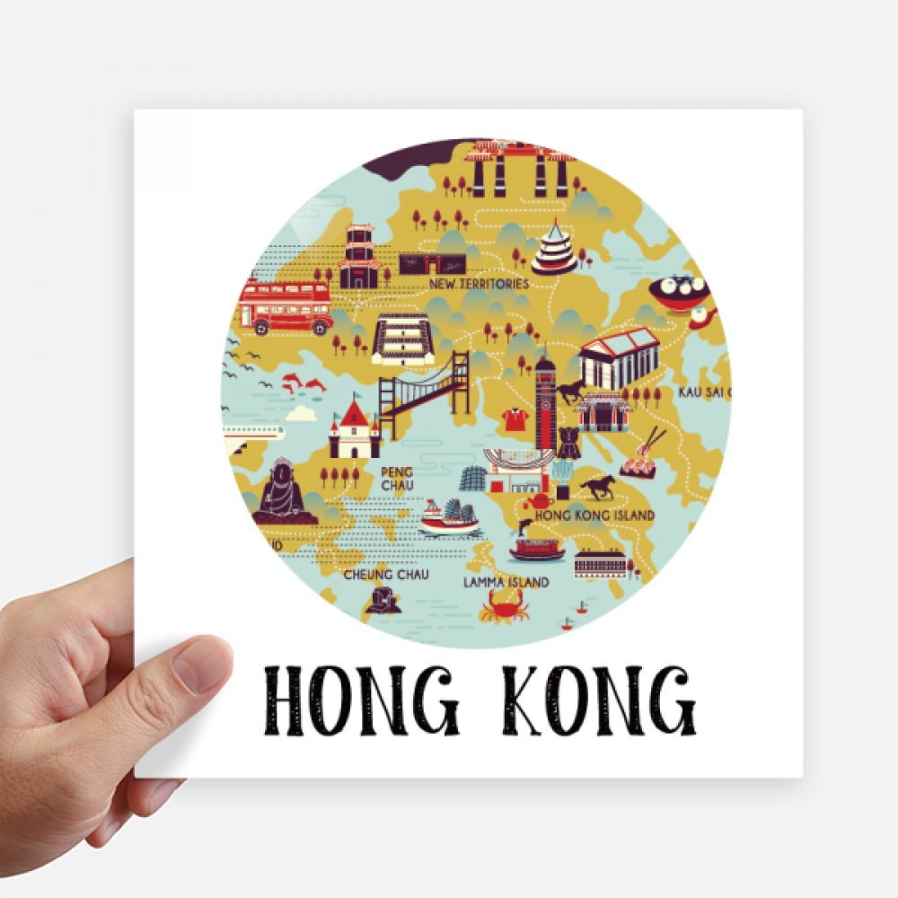 Mapa de Hong Kong para tapar arañazos en maletas y decorar paredes con diseño de China