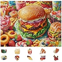 Amazon | Delobil 木製パズル 大人用 ハンバーガージグソーパズル 200
