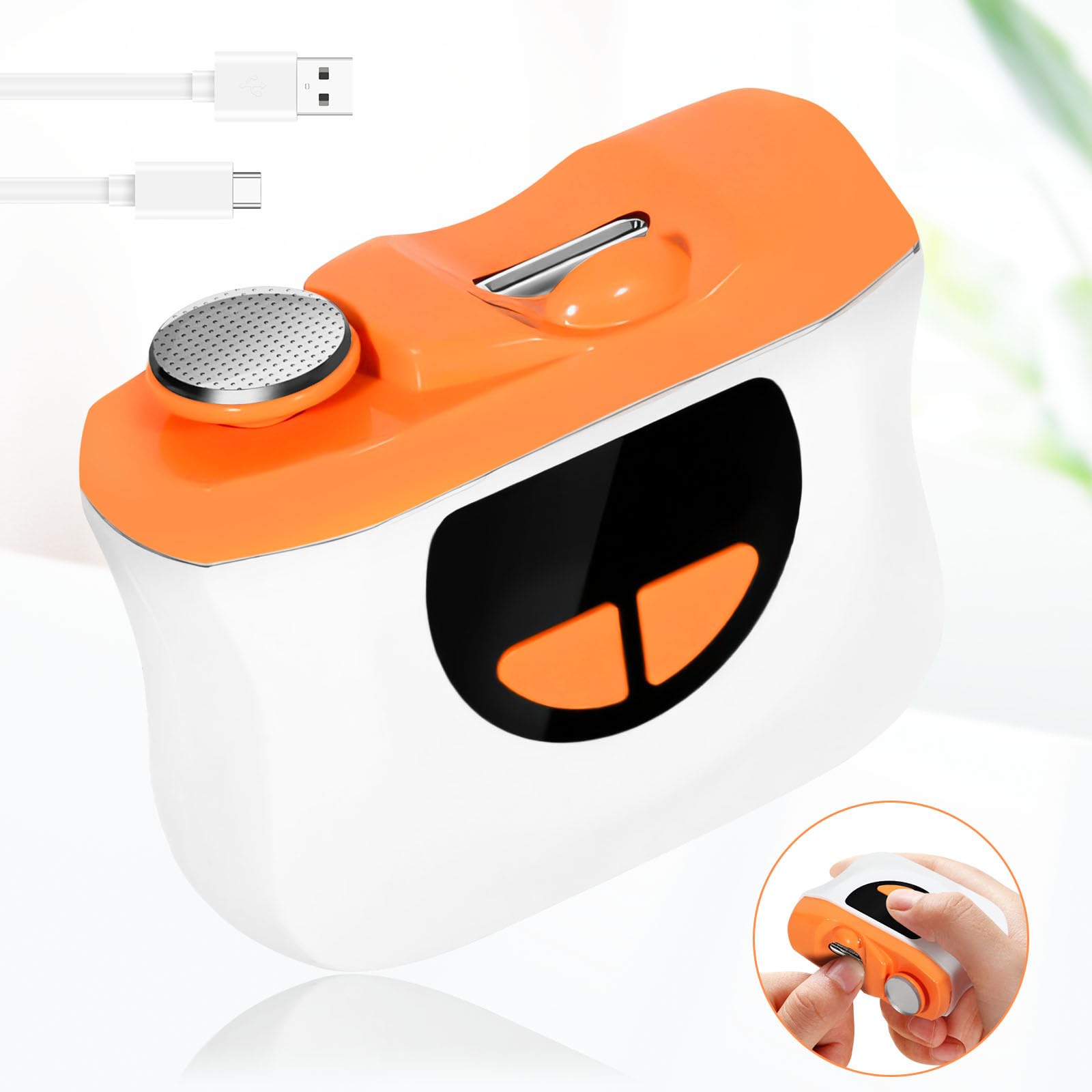 Casmoby Electric Nail Clipper, 3 in 1 Electric Nail Clipper with 3 Speeds & LED Light, Fingernail Trimmer and Polisher with Nail Scraps Storage, USB Rechargeable Suitable for Kids, Adults, Senior