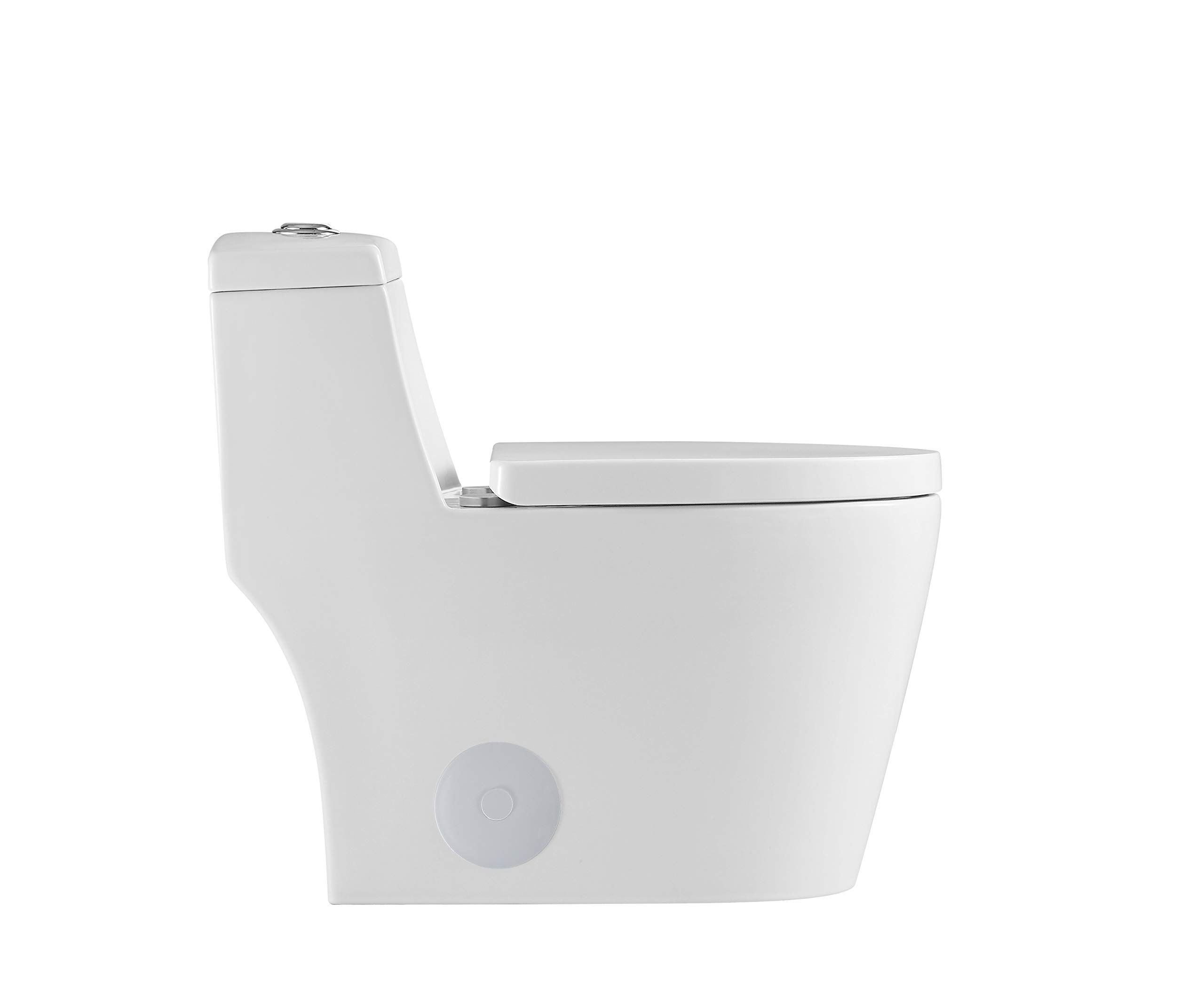Kingsman Contemporary Durable Comfort Modern Design Toilet Bowl & Tank, One Piece Dual Flush 1.2