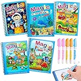 5 copias Libro Magico Agua Pintar Magic Water Infantil Book Cuadernos Colorear Libros Pizarra Magica Dibujo Pintura Regalo Mágico Plumas Doodle Infantil Book Cuadernos Colorear Niños 3 4 5 6 años