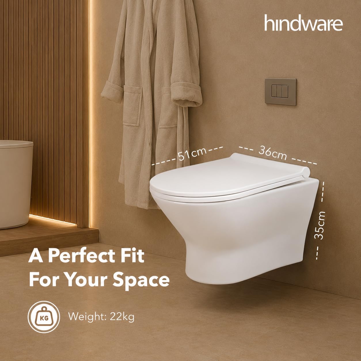 Hindware Fabio Neo Toilet - Wall Hung Ceramic -5