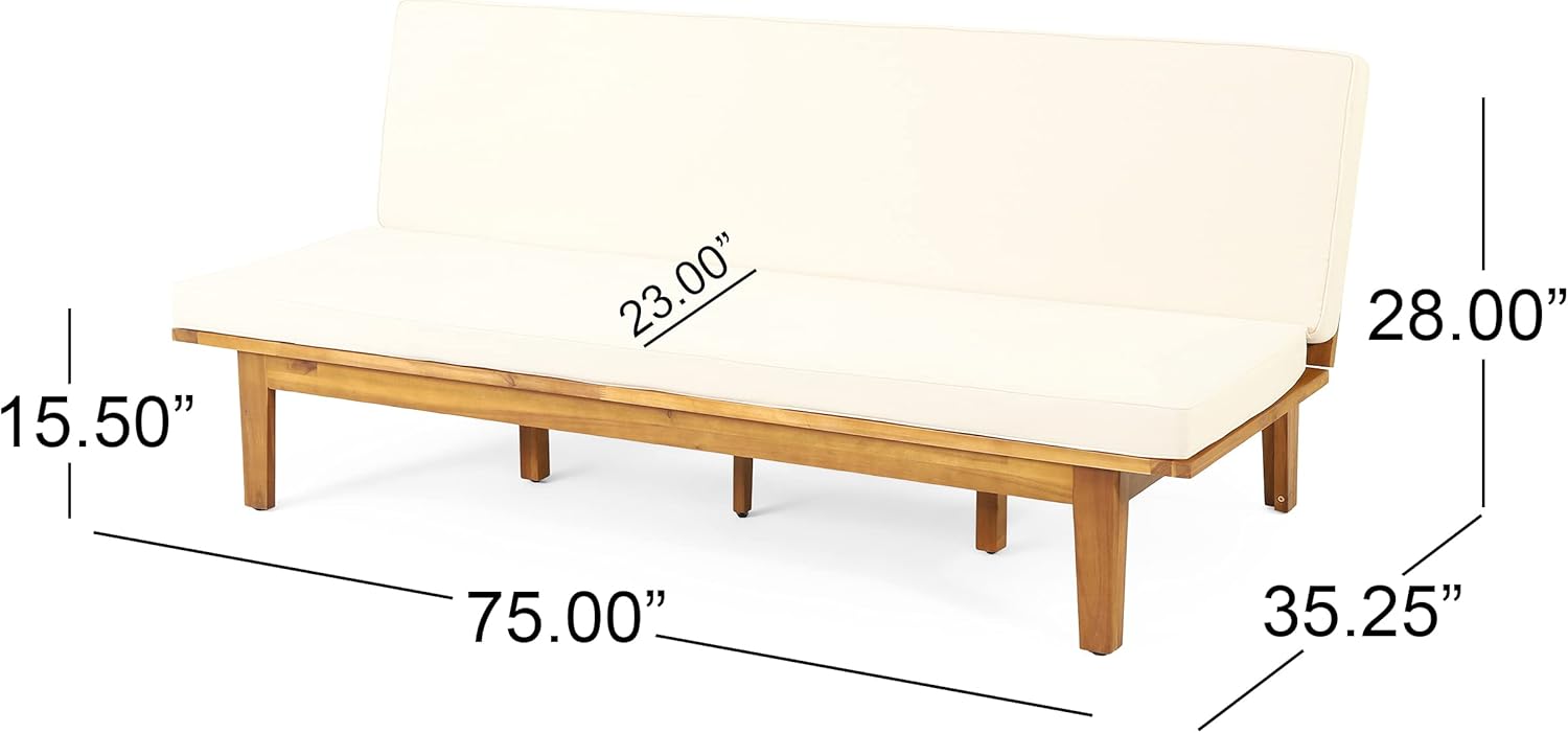Christopher Knight Home Jill Daybed, Teak + Beige