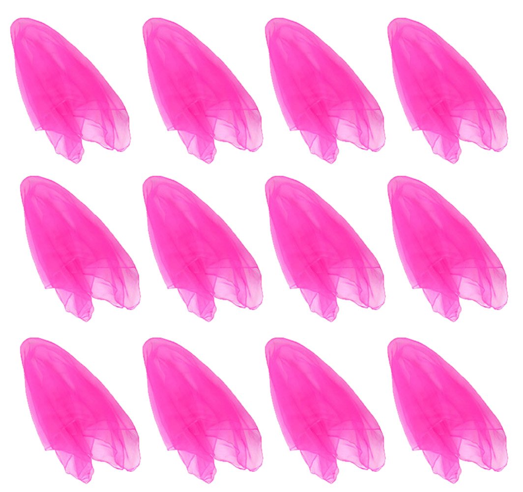 Hoerev Piccola Confezione Da 12 Sciarpe Da Giocoleria (Danza) 60Cmx60Cm,12 Rosa-image