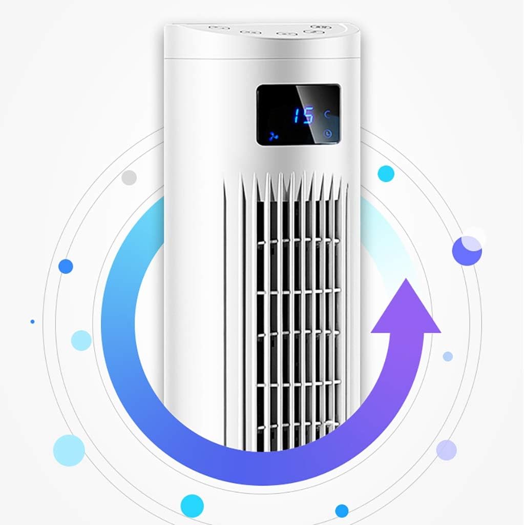 Tower Chiller Living Room Without Leaf Mute Vertical Cold Fan Bedroom Air Conditioner Chiller with Timing and Intelligent Remote Control Design White 90x30cm