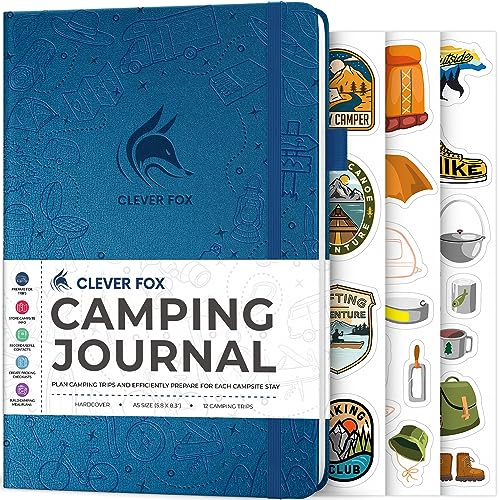Clever Fox Camping Journal – Camper Log Book & RV Trip Planner – Outdoor Camp Journal & Adventure Travel Notebook for 12 Trips, A5 (Mystic Blue)