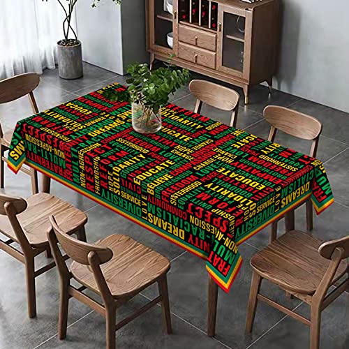 Hafangry Juneteenth Tablecloth African American Heritage Black History Month Festival Holiday Afro Party Decoration Kitchen Dining Room Home Table Cover Decor-60×84Inch #TOP3