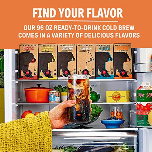 Wandering Bear Cold Brew Coffee, Hazelnut & Caramel Bundle, 96oz, 2 pack - Organic, Smooth, Shelf-Stable, and Ready to Drink