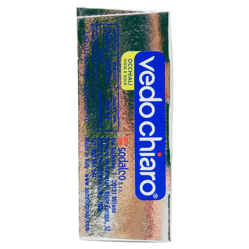Vedo Chiaro 16 Salviettine Umidificate Monouso Studiate per la Pulizia delle Lenti degli Occhiali, da Vista e da Sole, degli Smartphone, dei Tablet e PC Portatili etc (2 CF da 16)