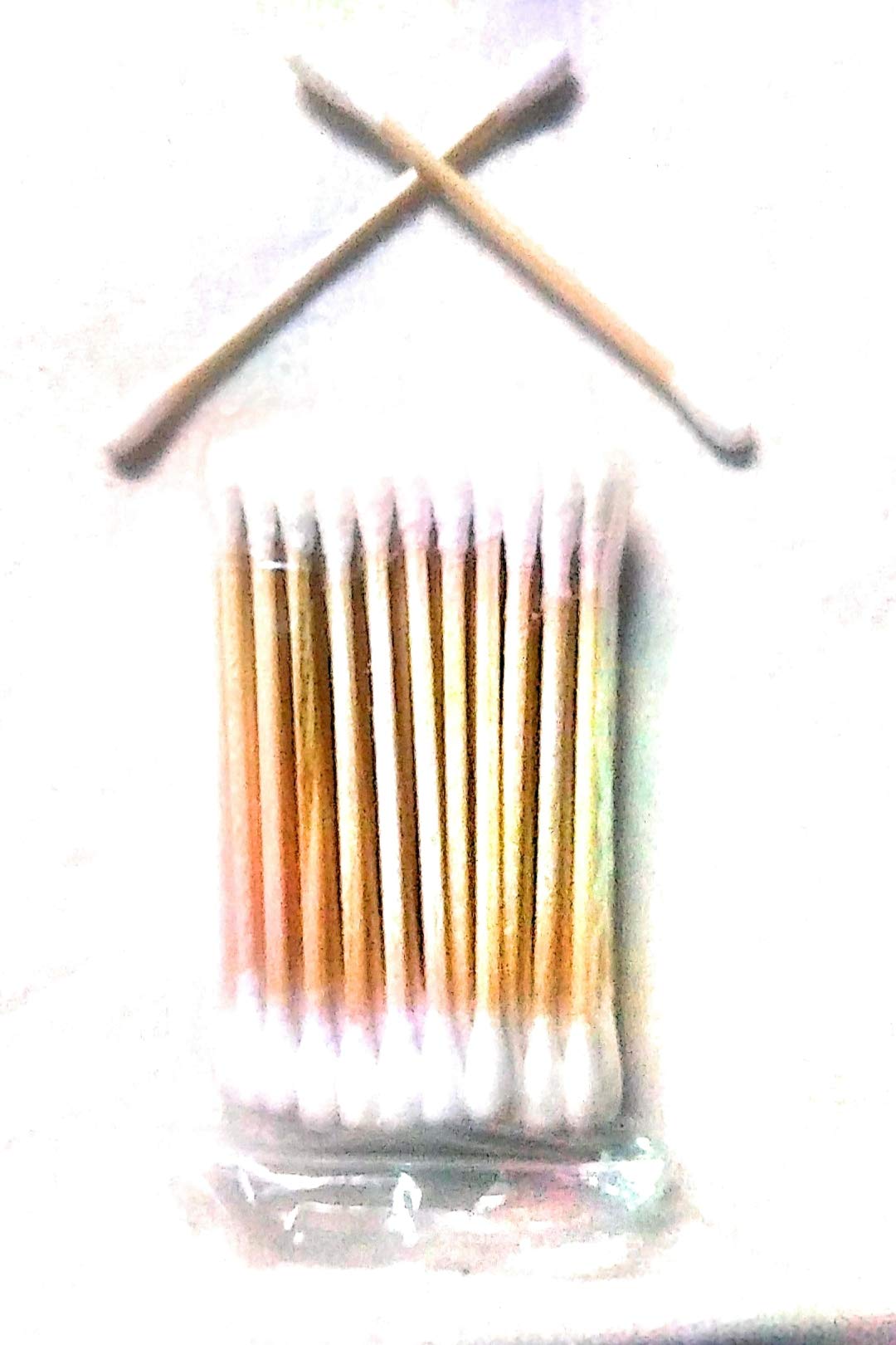 Hua YouWooden Stick Double Head Tips Natural Pure Cotton Swabs Ear Cleaning Picks Buds - 300 Pcs