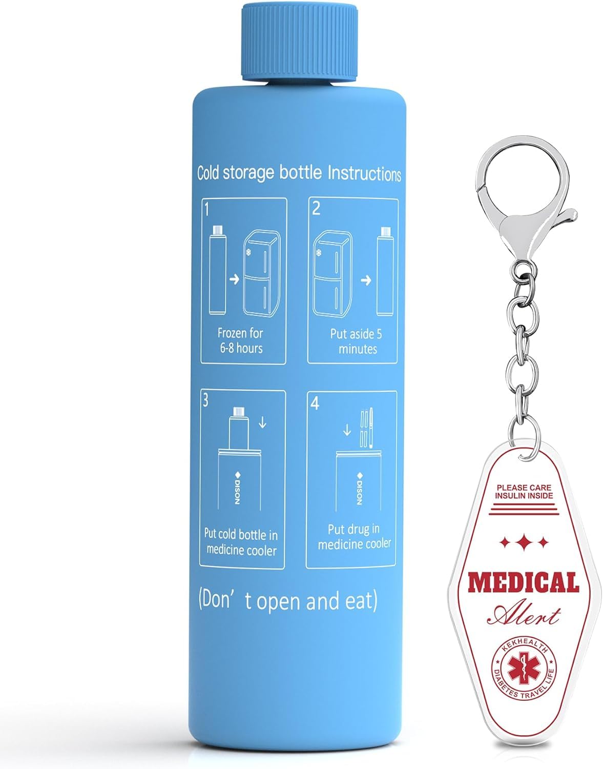 KEKHEALTH Insulin Cooler Case Biogel, Blue-gel