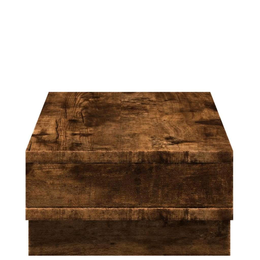 Soporte para monitor de madera de roble ahumado, 50 x 27 x 15 cm, altura regulable, ergonómico, para ordenadores, portátiles, PC, portátiles, oficinas en casa, oficina, escritorio de pie