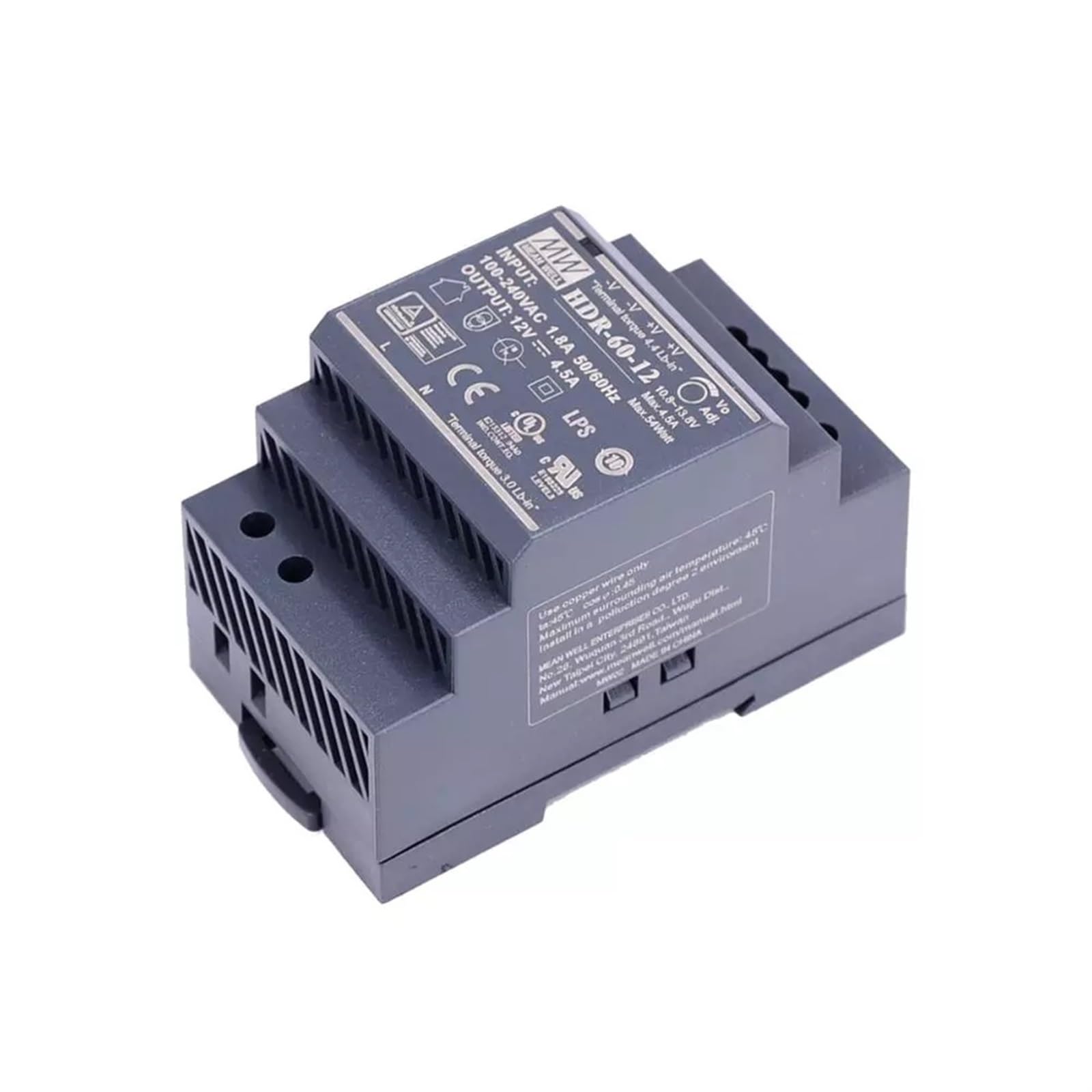 1pcs-5pcs Hutschienen-Netzteil HDR Serie HDR-60-12 5V 12V 15V 24V 48V 32W 54W 60W Ultra Slim Schrittform LED Driver (HDR-60-12.1 Piece)