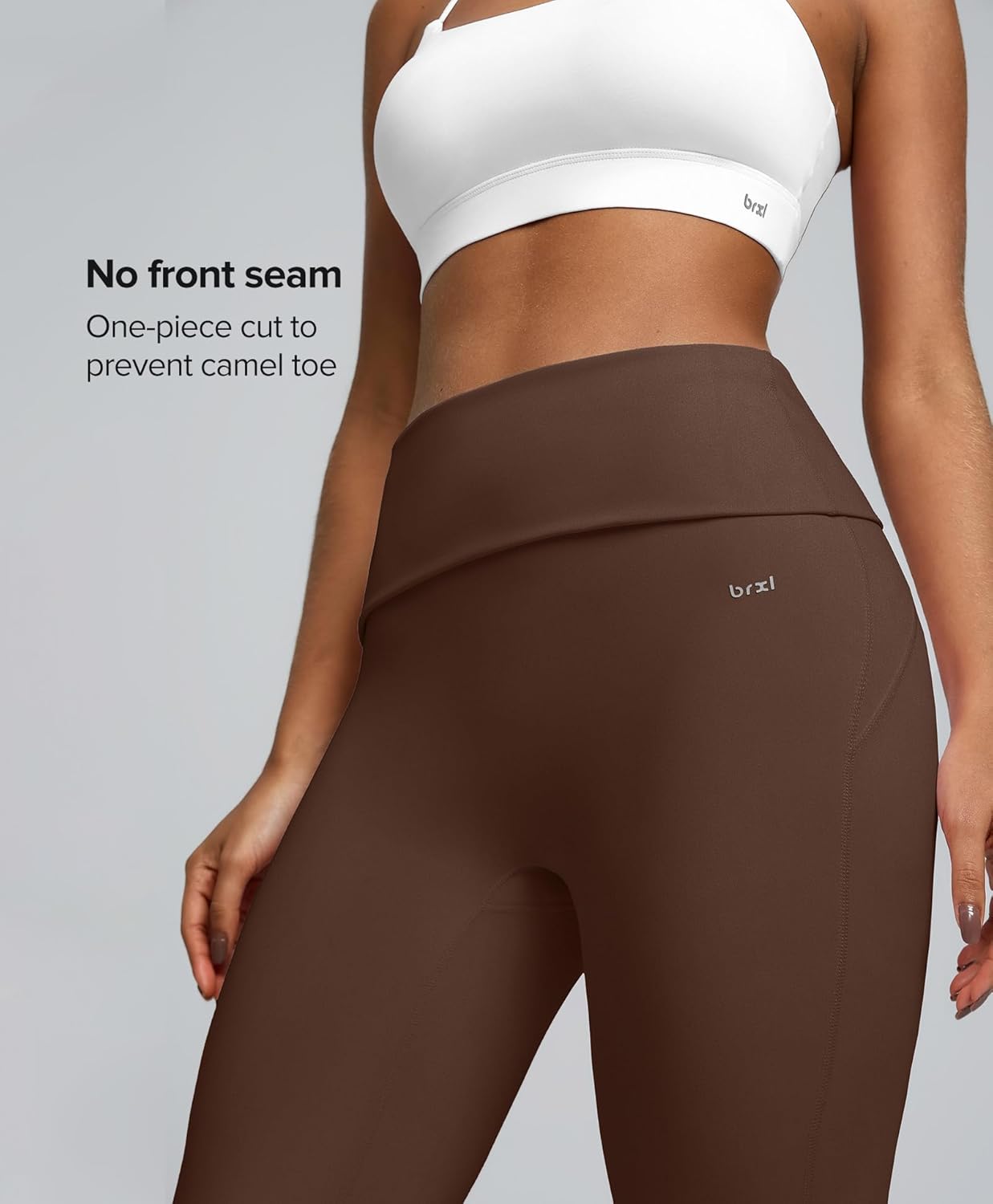 BRXL No Front Seam Fold Over Flare Leggings for Tall Women 31" Foldover Slim Leggings Mid Low Waist Lounge Buttery Soft Pants