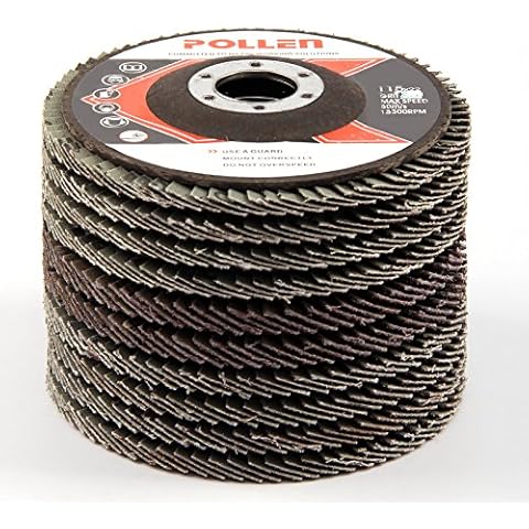 Xpork 10PCS Flap Discs 115mm 40 60 80 120 Grit Grinding Discs Angle Grinders Grinding Wheels 4.5" Sanding Discs Zirconium Oxid Angle Grinders High-Density Super Large Grinding Wheel Flap Is Durable Cover