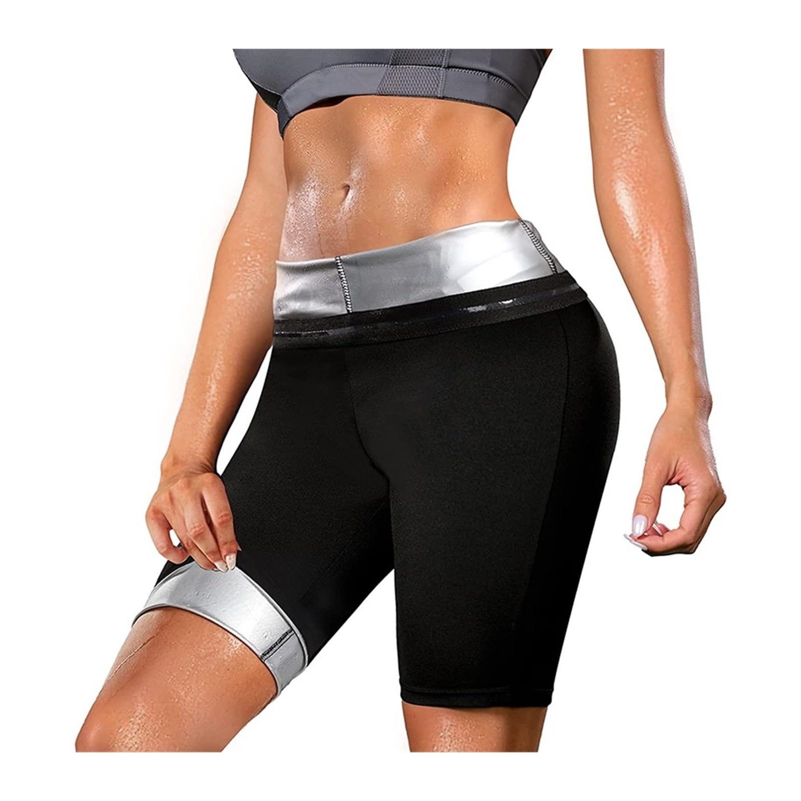 Shapewear Damen Sauna Abnehmen Hosen Lange Taille Trainer Schweiß Heißer Thermo