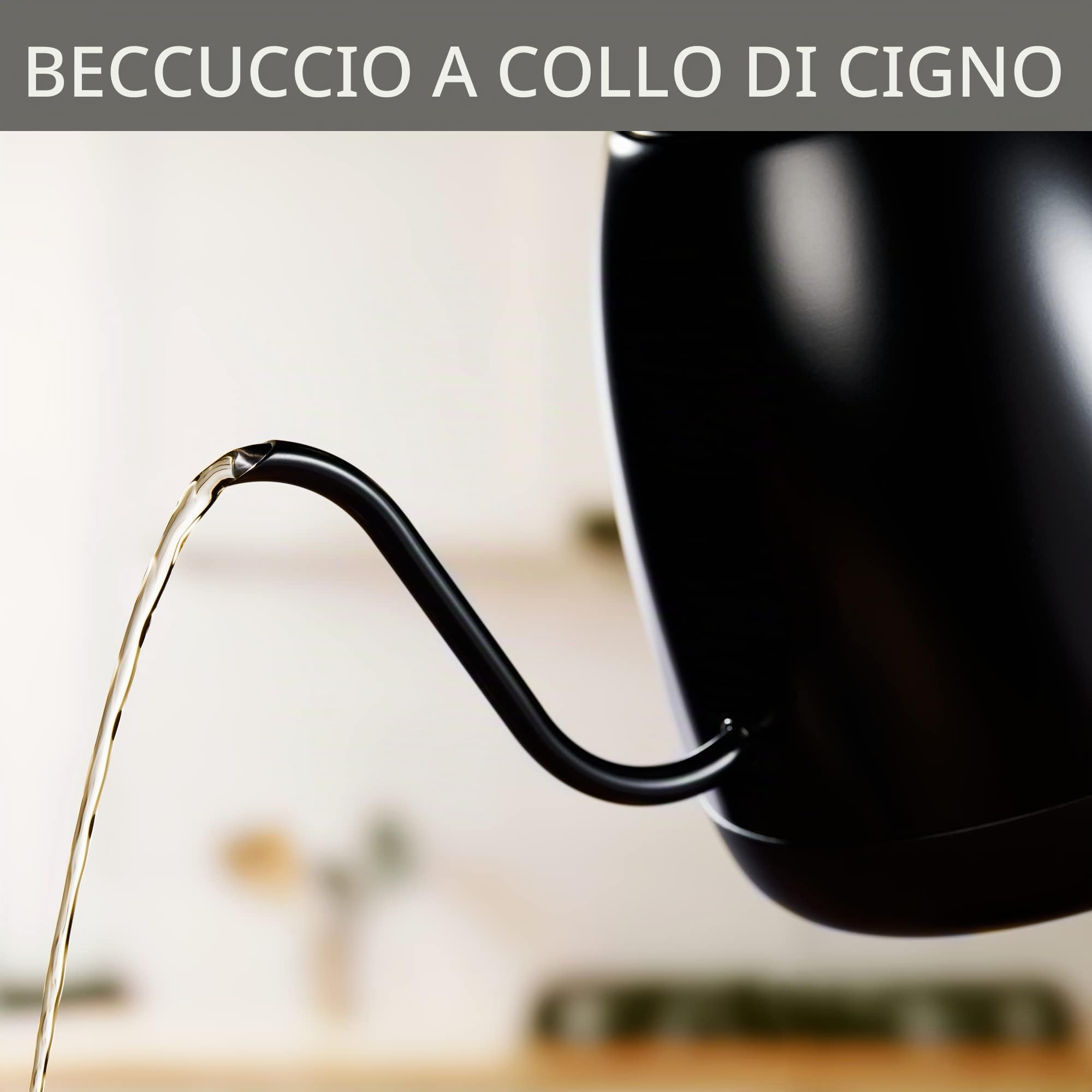 Krups Bollitore a collo di cigno, multiuso, Tè, Caffè, Infusione, 8 Temperature, Tenuta al caldo 30 min, Coperchio rimovibile, Caffè Control BW923810, Nero