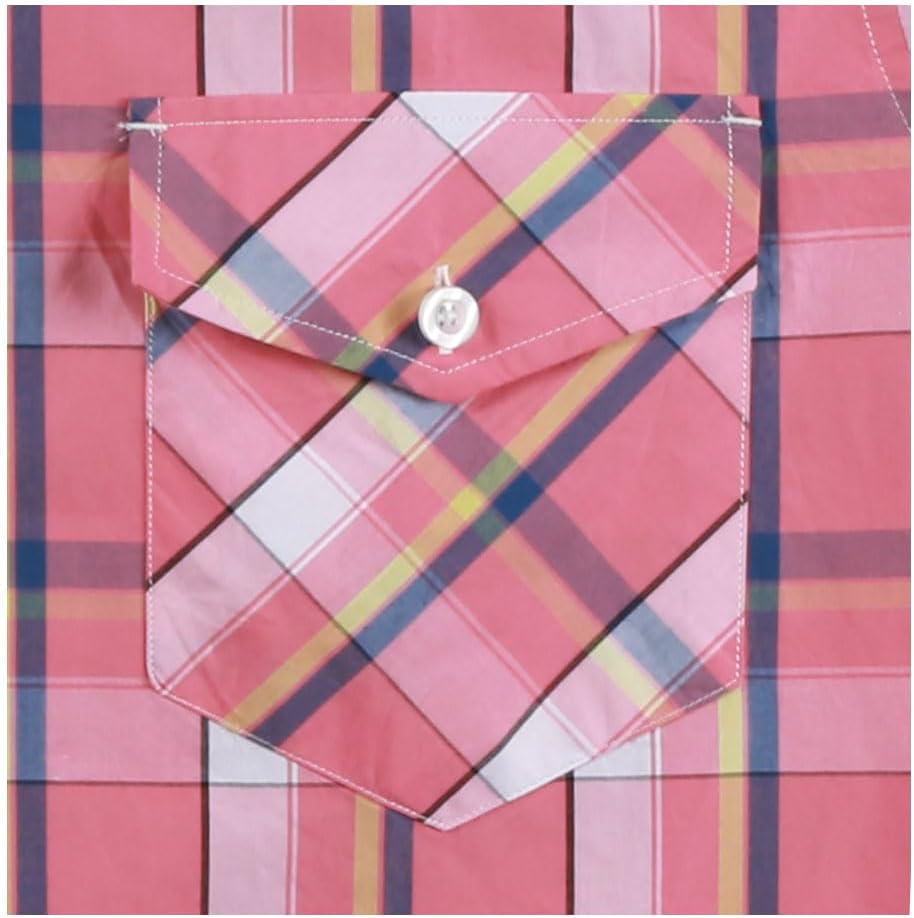 NUTEXROL Mens Short Sleeve Plaid Button Down Shirt Western Casual Shirts with Two Pockets - Image 6