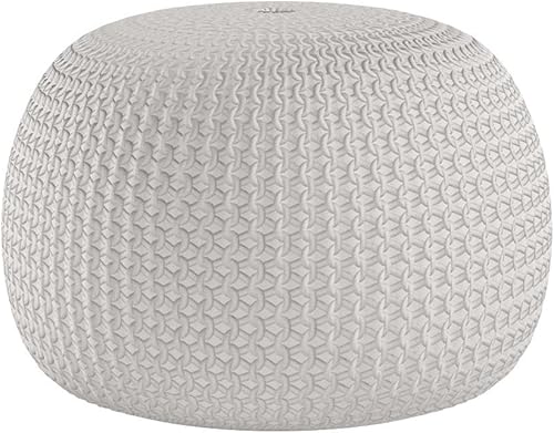 Miniatura 4 de FRELISH DECOR Puf Otomano Redondo Tejido a Mano 100% Algodón Puf Reposapiés - Puf de Punto - Saco de Frijoles de Punto - Silla de Piso para Sala de