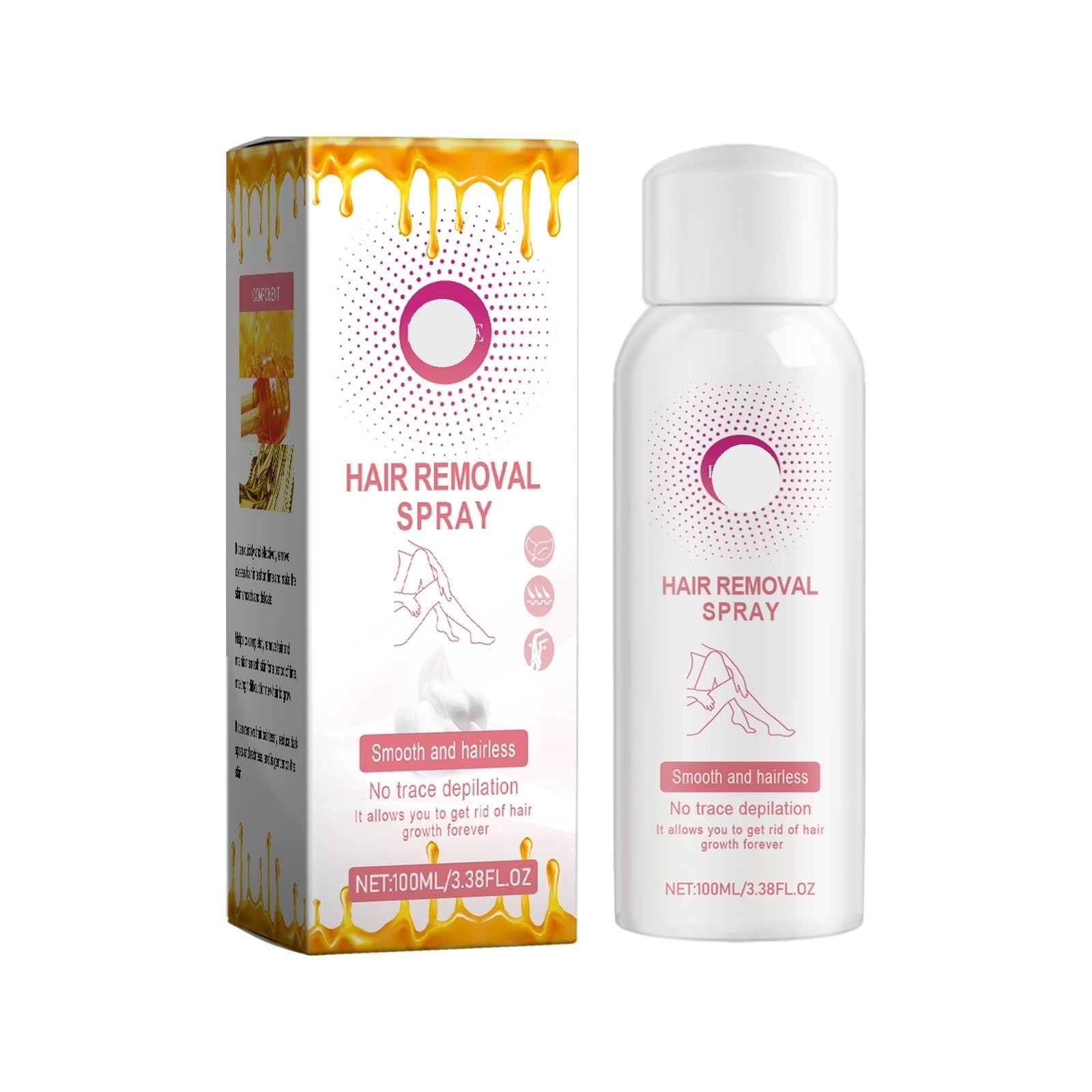 Spray dépilatoire au miel action pores resserrés pour peau lisse