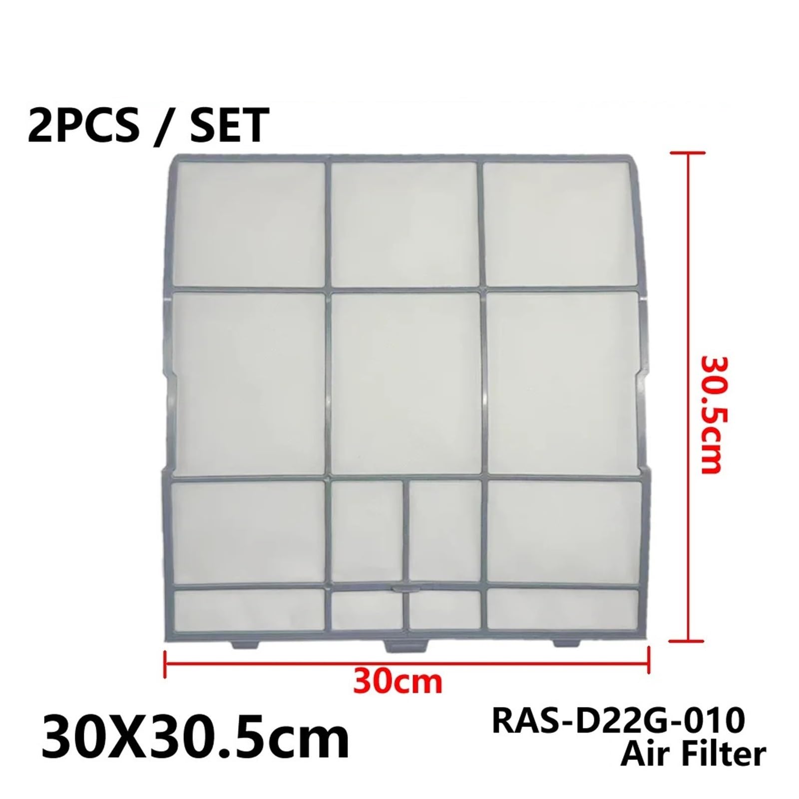 2 Pezzi/set, Compatibile Con Hitachi, Filtro Originale Del Condizionatore D'aria 30X30,5 Cm RAS-D22G-010 PMS-EH09PHLAB RAS-EH18RHLAE RAS-J25J(W) RAS-D36L