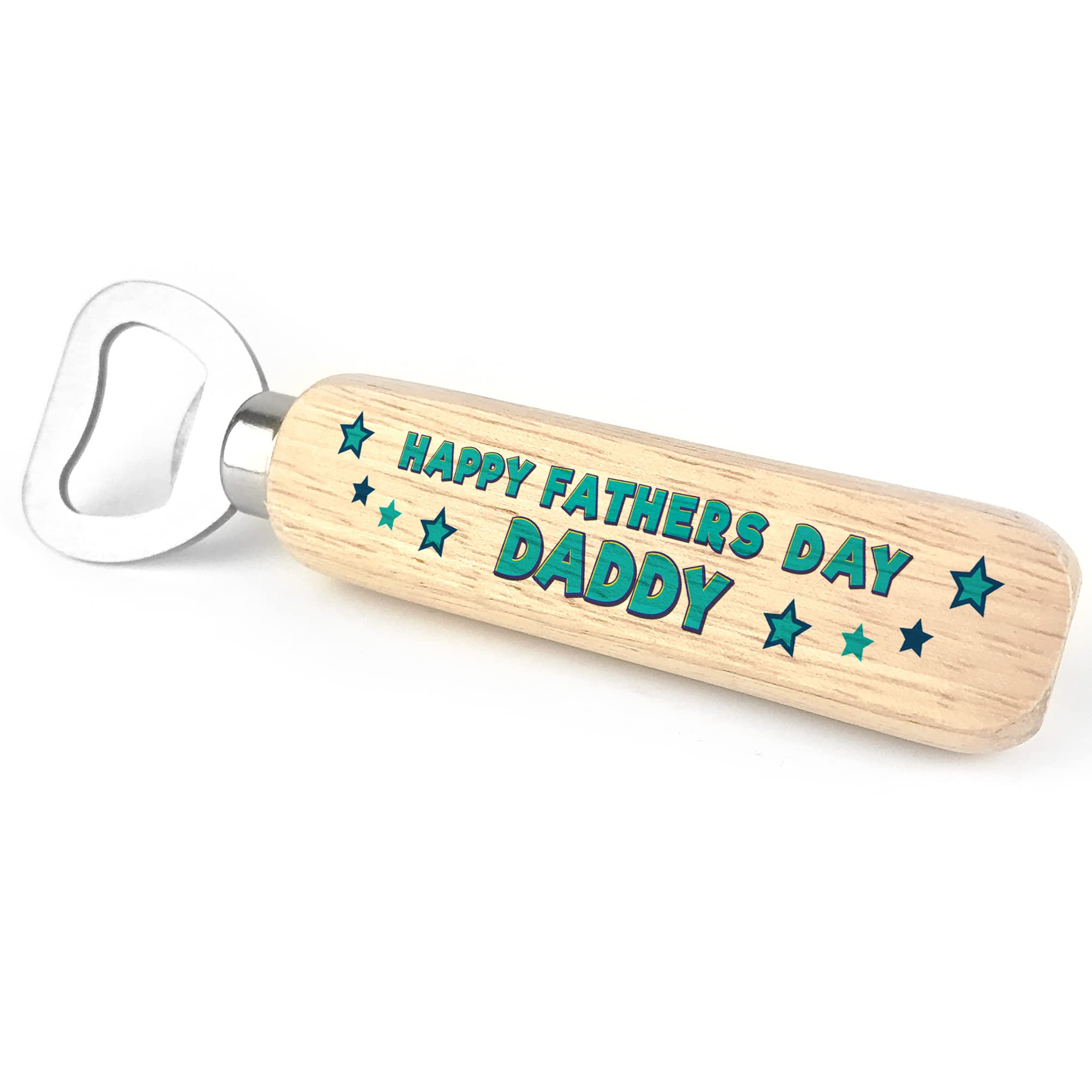 Happy Fathers Day Daddy Wooden Bottle Opener Dad Gift from Daughter Son Keepsake