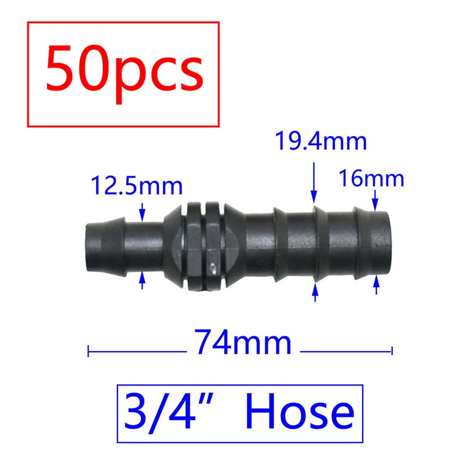 Adaptador de manguera de plomería de jardín 12 mm a 1/2 3/4 Conector de la manguera del conector de la manguera Garden con el conector de agua del anillo de sellado 16 mm 20 mm Agua del tubo de agua a