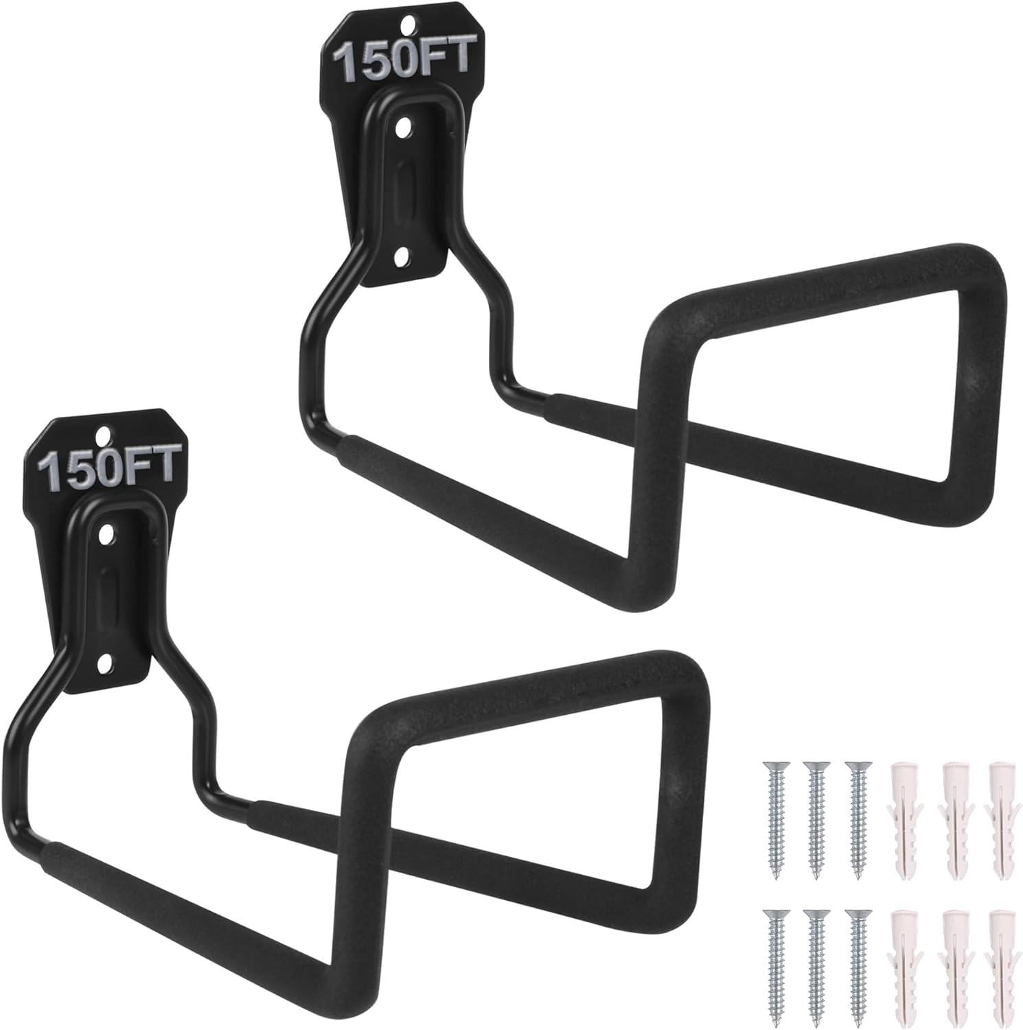 Heavy Duty Garden Hose Holder Wall Mount Bracket – Rust Resistant Metal Hose Pipe Hanger Stand for Outdoor Water Pipe Storage, Balcony, Terrace, Garage, Car Wash Organizer (Pack of 2)