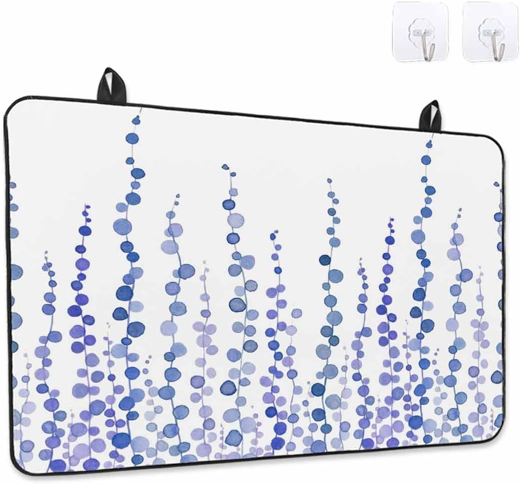 Blue Polka Dot Stove Cover for Electric Stove, Retro Abstract Art Watercolor Blue Stove Top Cover for Glass Top, Heat Insulation Rubber Mat Foldable Cooktop Top Protector, 28.5"x20.5"