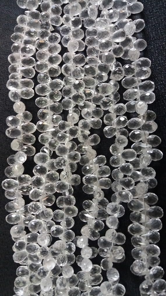 Quartz naturel briolette pour atelier création bijoux et loisirs créatifs