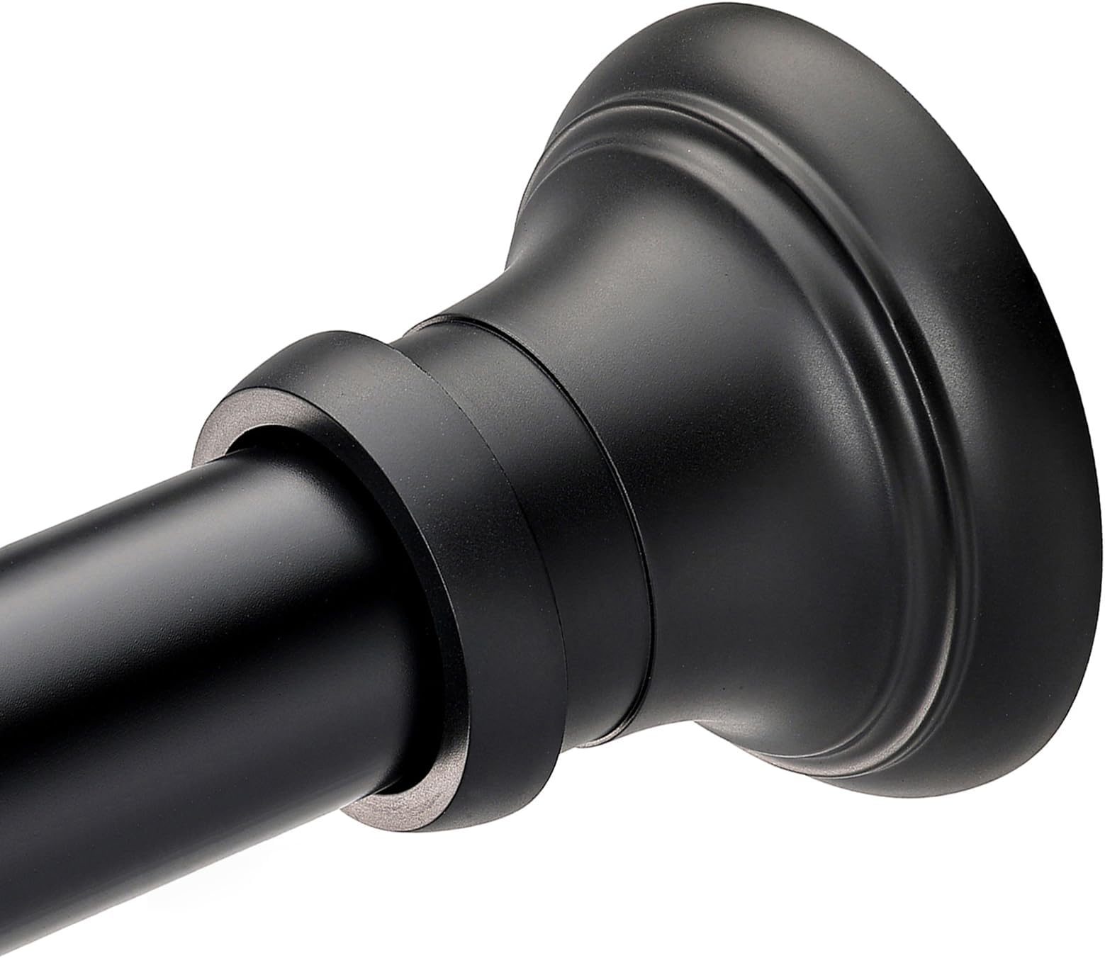 BRIOFOX Black Shower Curtain Rod 18-47 inch - Tension Curtain rod 1 Inch Diameter, Non Slip No Rust Spring Tension Shower Rod, Matte Black