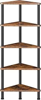 HOOBRO Corner Shelf Stand, Industrial 5-Tier Corner Bookshelf with Metal...