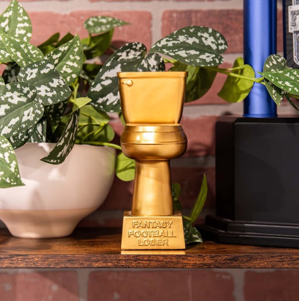 Image of TrophySmack Golden Toilet Fantasy Football Trophy, Loser Award - 11 inch Trophy with Base