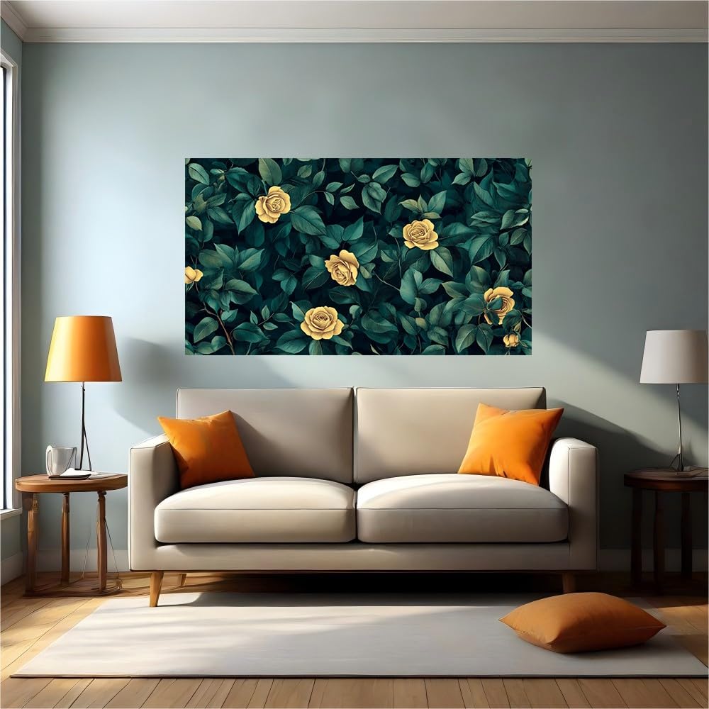 Vinilo pared hiedra y rosas autoadhesivo de alta definición y acabado realista 100x70