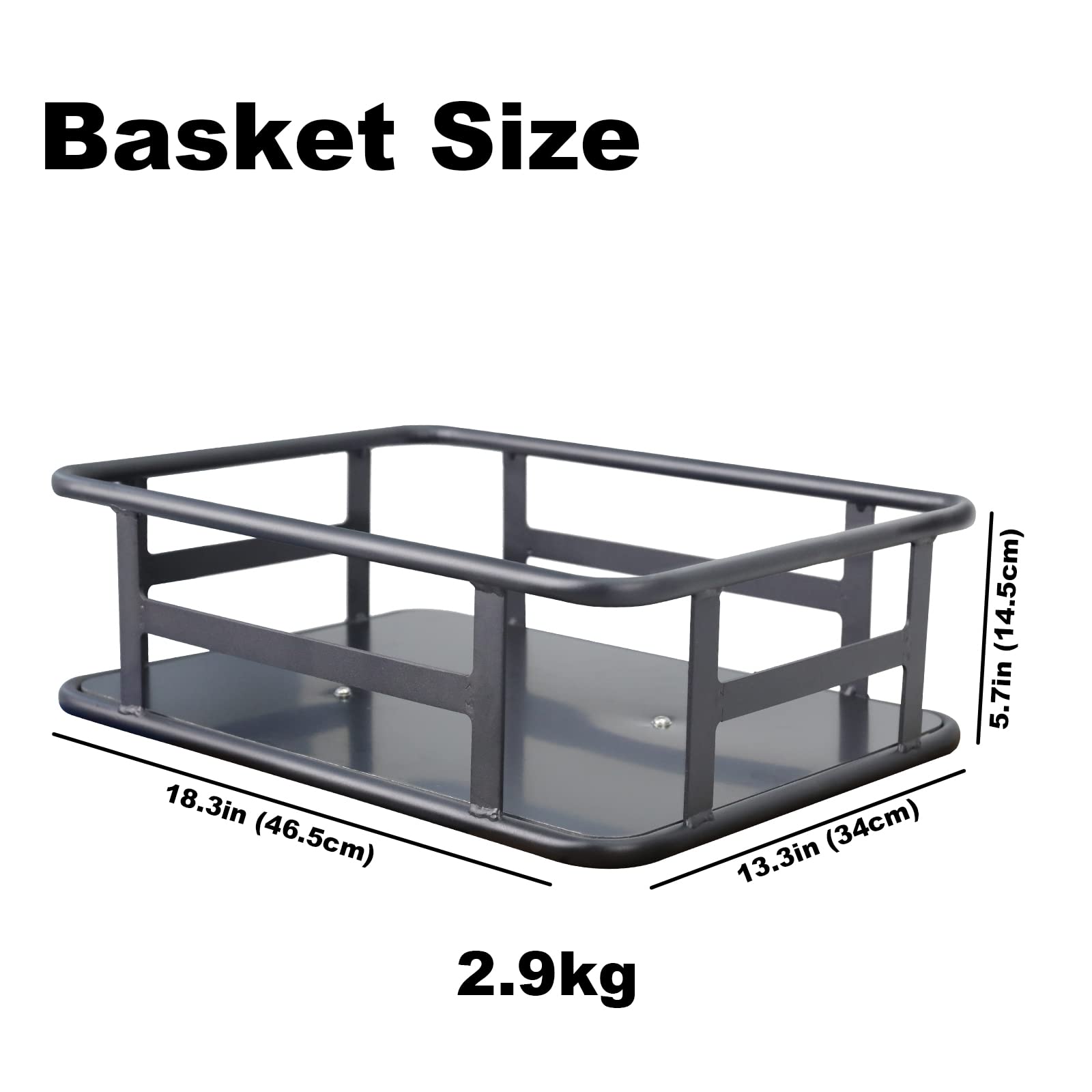 WALLKE Electric Bike Rear Basket Bicycle Large Storage Baskets ONLY for