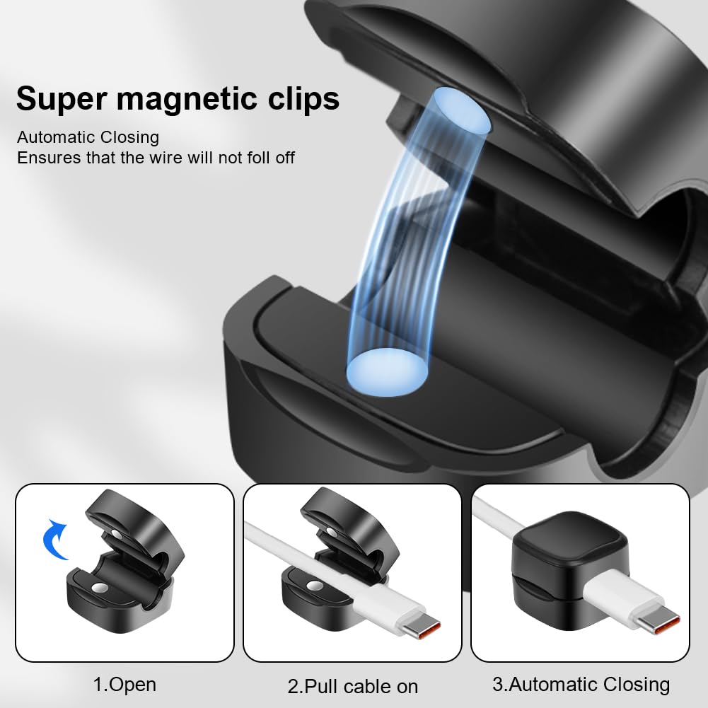 Clips Câbles URAQT 40PCS - Organisateur Câbles Adhésif - Transparent - Pour Bureau Et Voiture